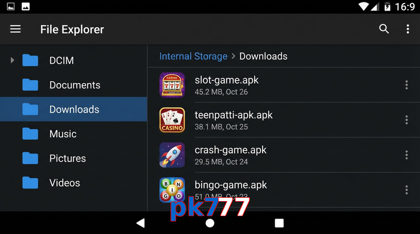 Main screen of Pk777 gameapk page for PK players