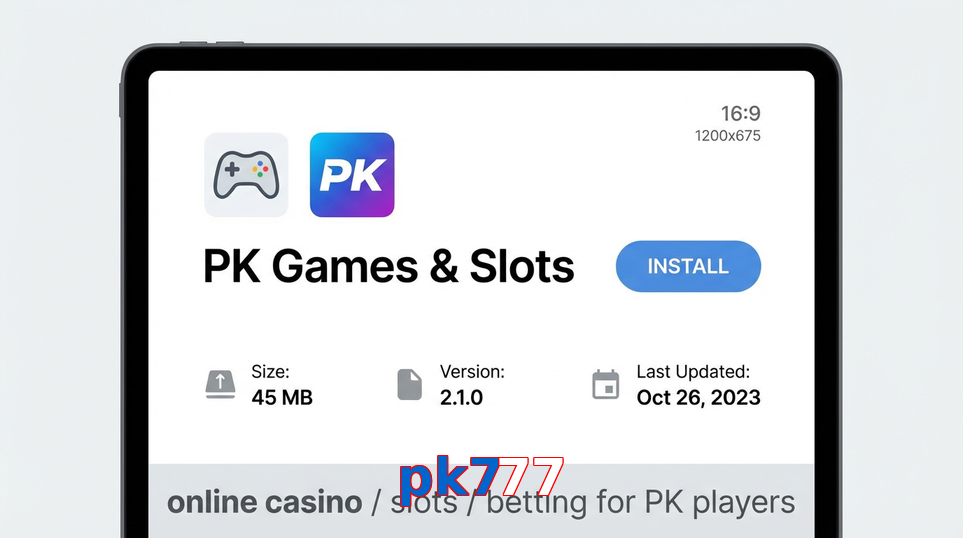 Game list for Pk777 gameapk section