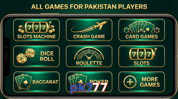 Main screen of Pk777 games page for PK players